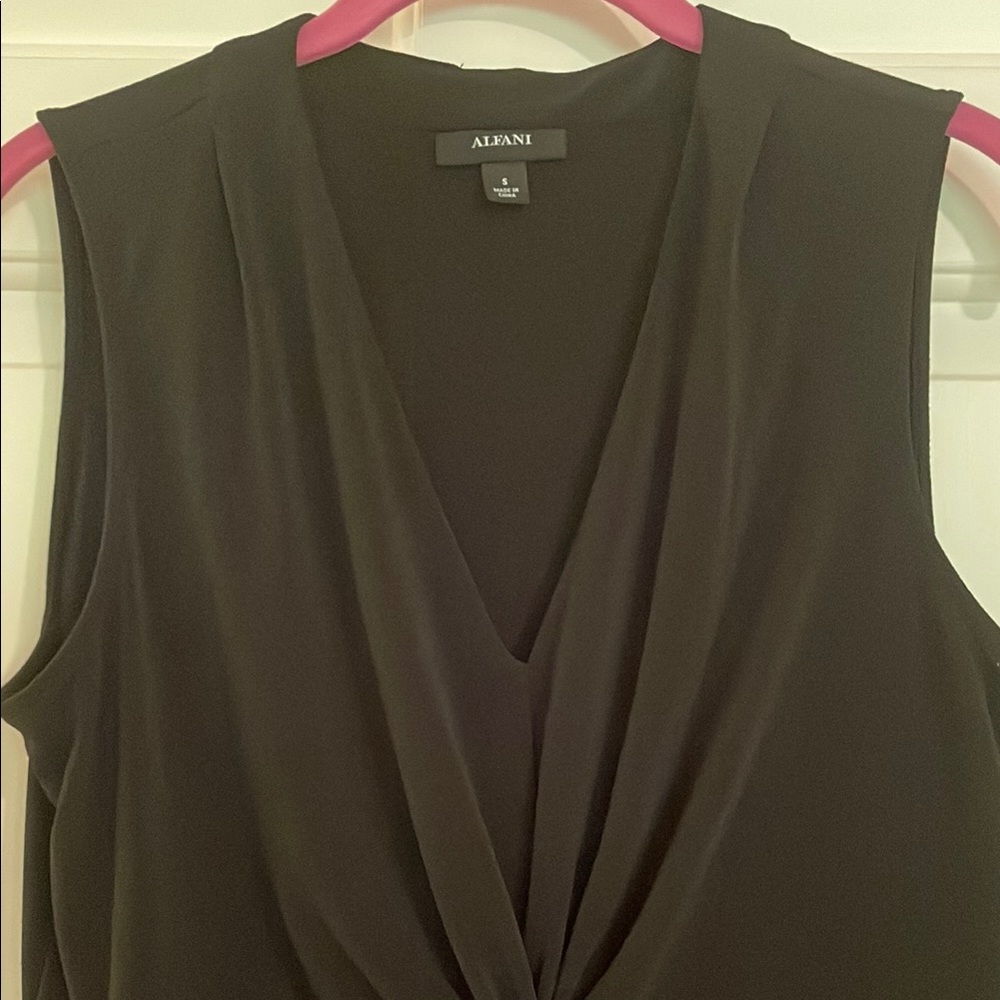 Alfani Black Wrap-Style Sleeveless Blouse